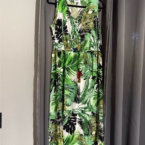 NWT Anthropologie Kindred Women's Tropical Print Sleeveless Maxi Dress Size 2X
